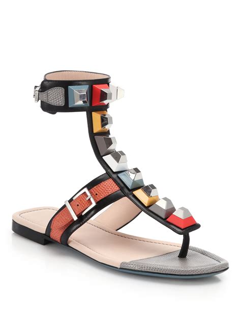 fendi studded leather sandals|women fendi sandals clearance.